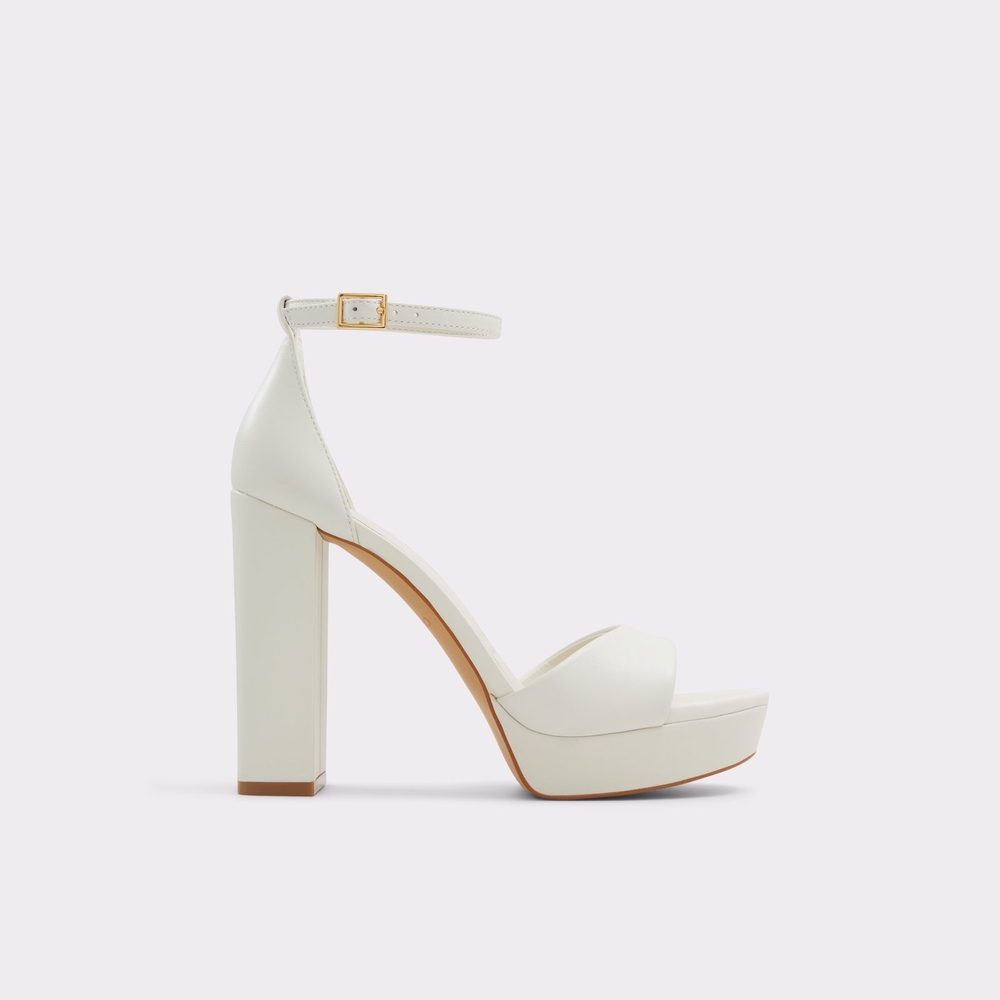 Aldo White Platform Heels with Chunky Heel